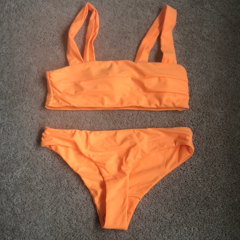 Bright orange bikini